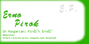 erno pirok business card